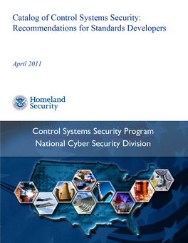 Catalog of Control Systems Security: Recommendations for Standards Developers 1