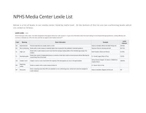 NPHS Media Center Lexile List