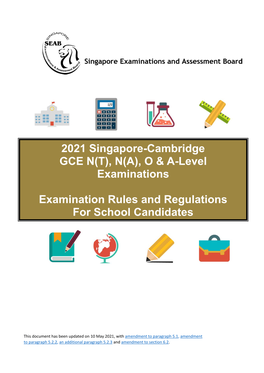 2021 GCE NOA School Candidates Rules and Regulations