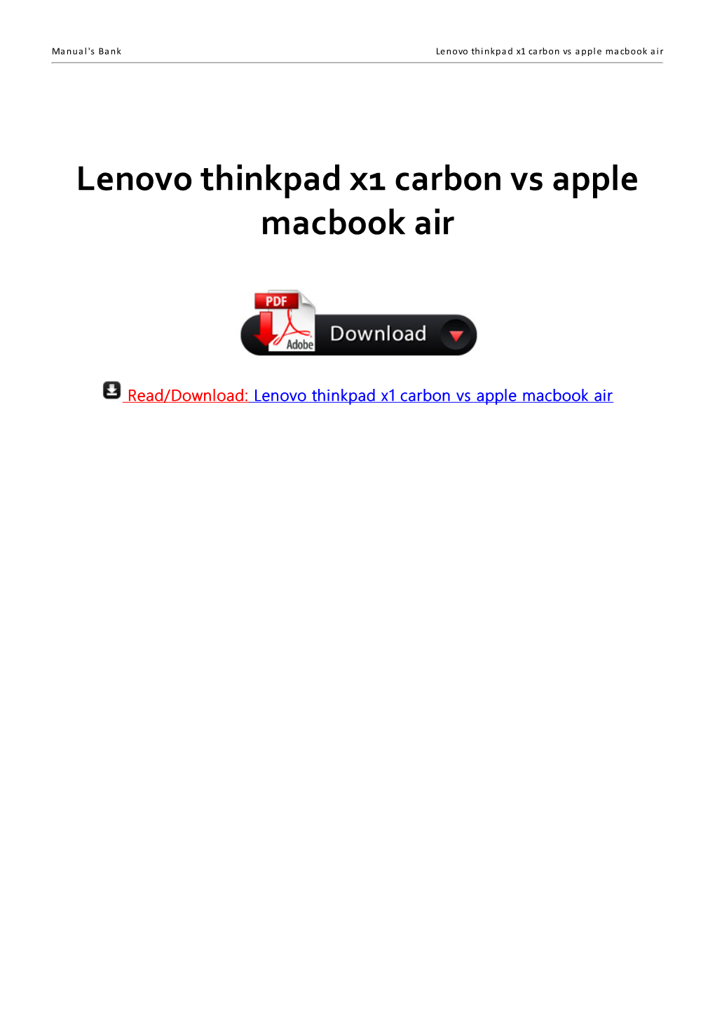 Lenovo Thinkpad X1 Carbon Vs Apple Macbook Air