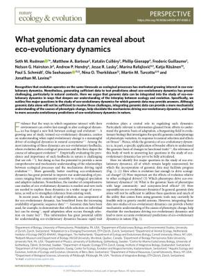 What Genomic Data Can Reveal About Eco-Evolutionary Dynamics