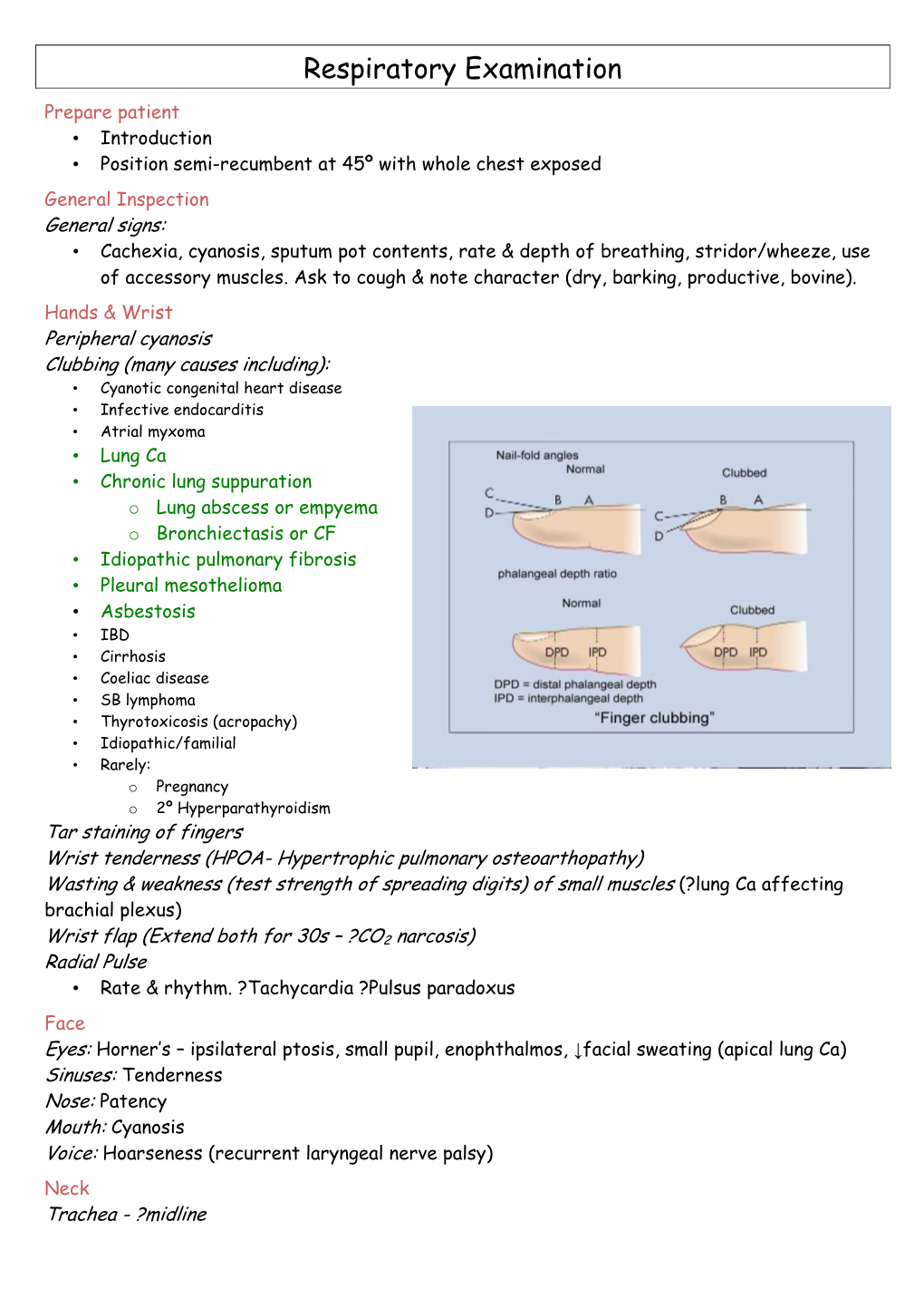 Respiratory Examination