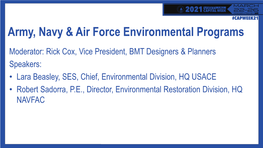 Army, Navy & Air Force Environmental Programs