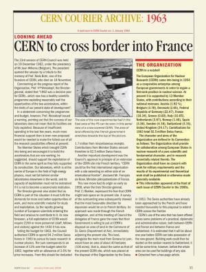 CERN to Cross Border Into France