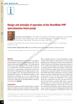 Design and Principle of Operation of the Heartmate PHP (Percutaneous Heart Pump) December 2016 December