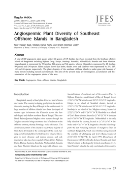 Angiospermic Plant Diversity of Southeast Offshore Islands in Bangladesh