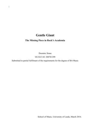 Dissertation on the Music of Gentle Giant