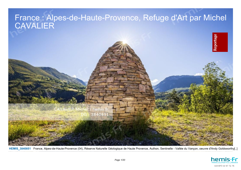 France : Alpes-De-Haute-Provence, Refuge D'art Par Michel CAVALIER