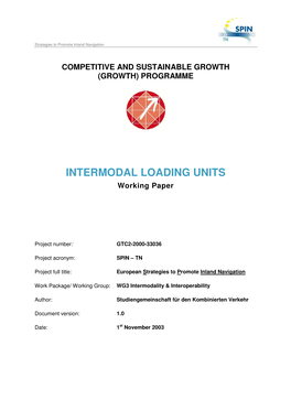 INTERMODAL LOADING UNITS Working Paper