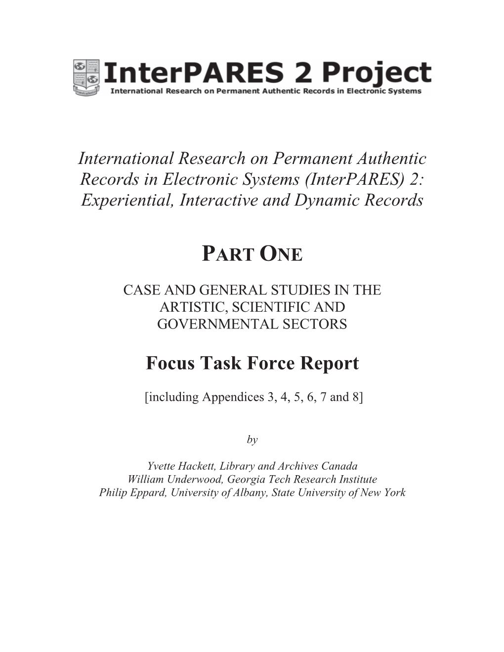 Focus Task Force Report