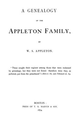 Appleton Family
