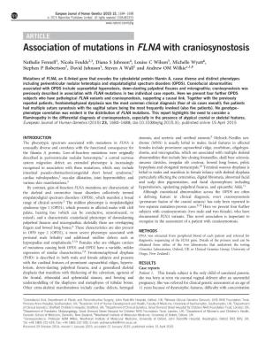 Association of Mutations in FLNA with Craniosynostosis