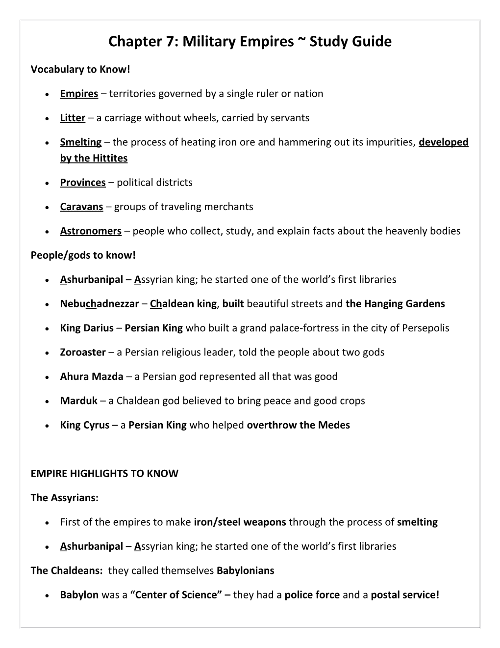 Chapter 7: Military Empires Study Guide