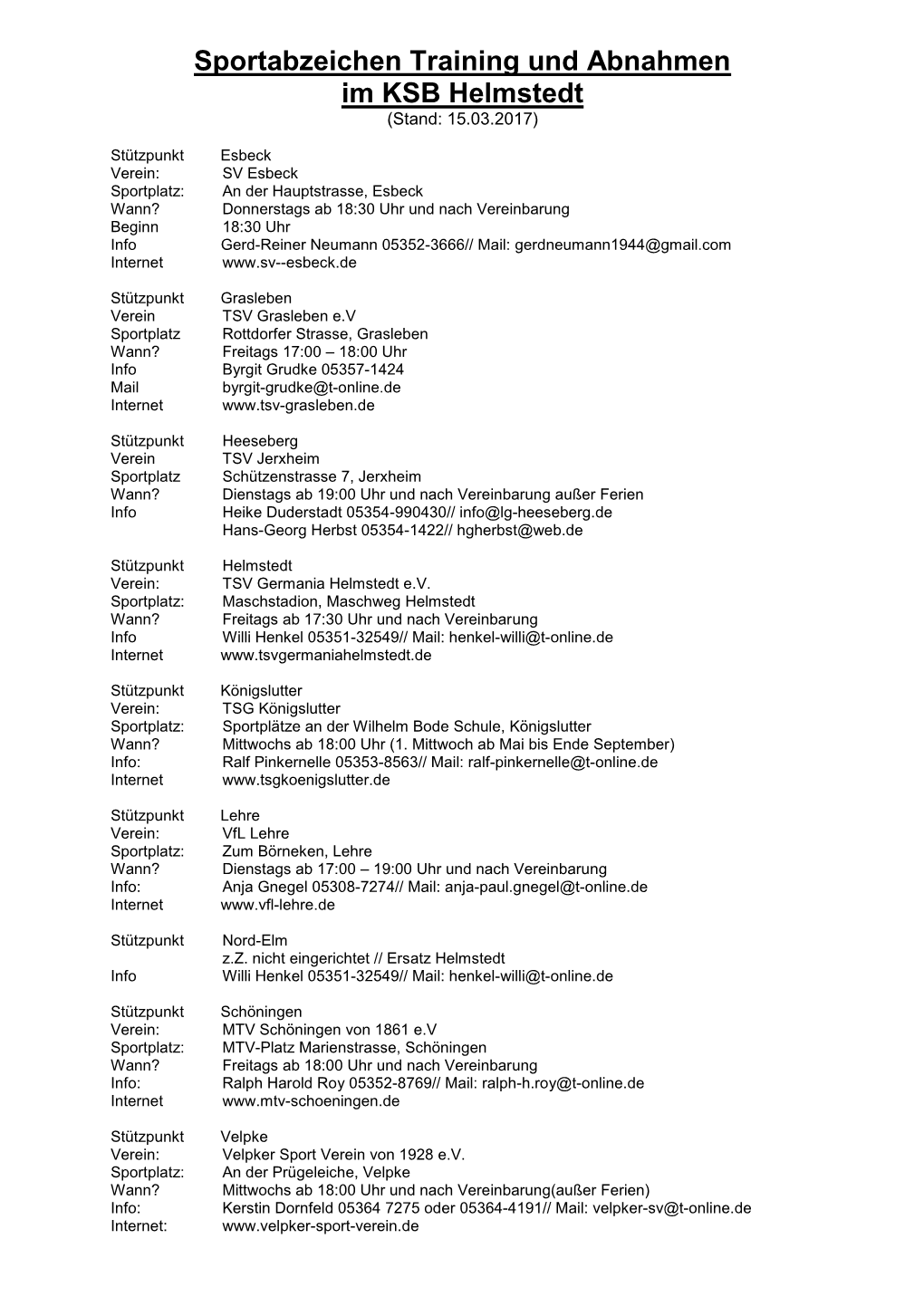 Sportplätze Ortsbeschreibung