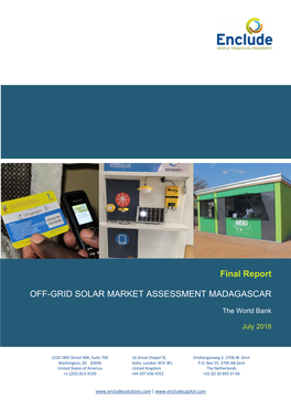 Off-Grid Solar Market Assessment Madagascar