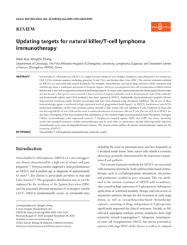 Updating Targets for Natural Killer/T-Cell Lymphoma Immunotherapy