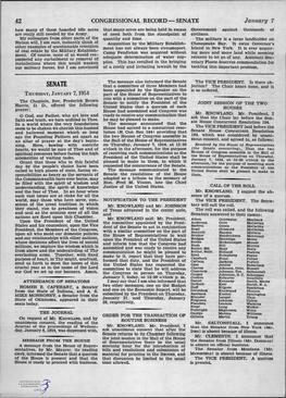 SENATE January 7 How Many of These Hoarded Idle Acres That Many Acres Are Being.Held in Exc~Ss Government Against Thousands of Are Really Still Needed by the Army