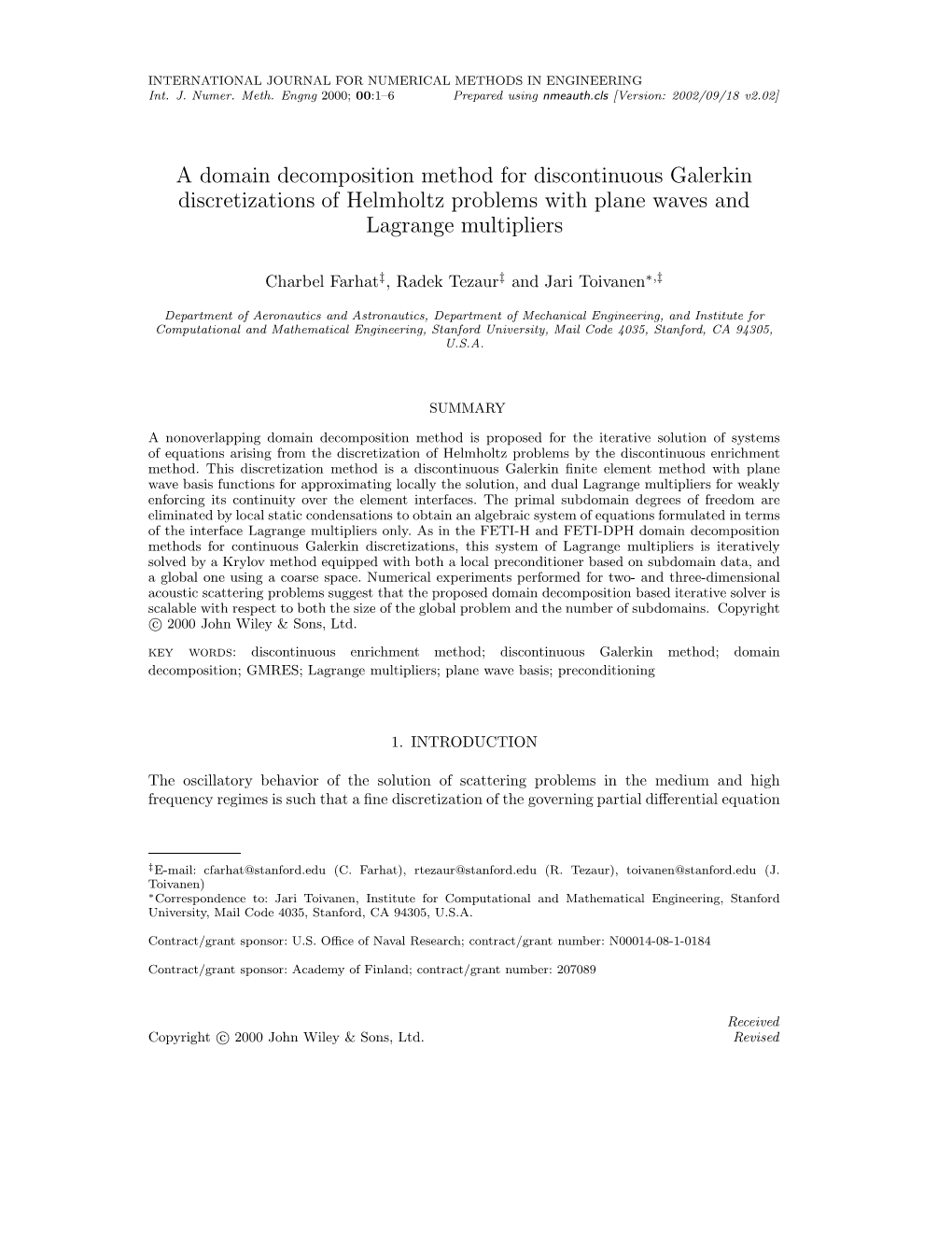 A Domain Decomposition Method for Discontinuous Galerkin Discretizations of Helmholtz Problems with Plane Waves and Lagrange Multipliers