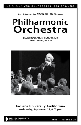Orchestra LEONARD SLATKIN, Conductor JOSHUA BELL, VIOLIN