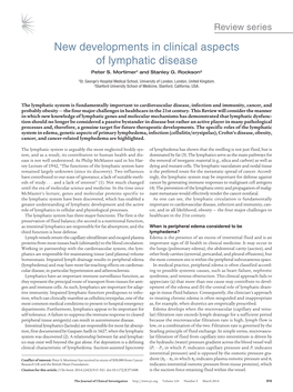 New Developments in Clinical Aspects of Lymphatic Disease Peter S