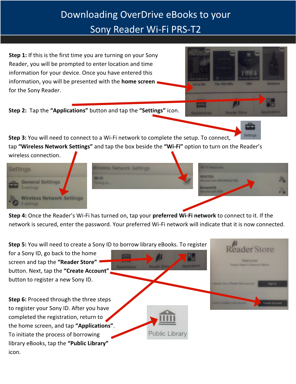 Downloading Overdrive Ebooks to Your Sony Reader Wi-Fi PRS-T2