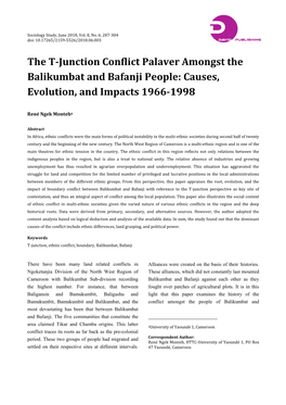 The T-Junction Conflict Palaver Amongst the Balikumbat And