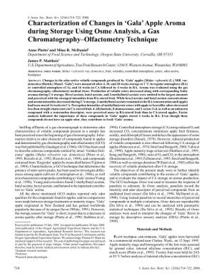Apple Aroma During Storage Using Osme Analysis, a Gas Chromatography–Olfactometry Technique
