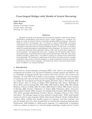 Cross-Lingual Bridges with Models of Lexical Borrowing