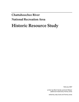 Chattahoochee River National Recreation Area Historic Resource Study