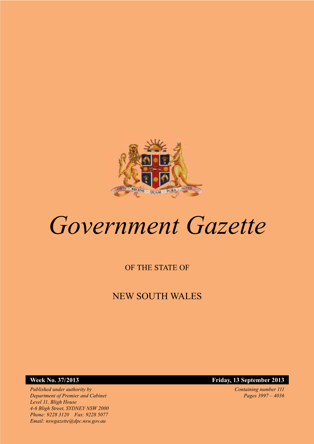 Government Gazette of 13 September 2013