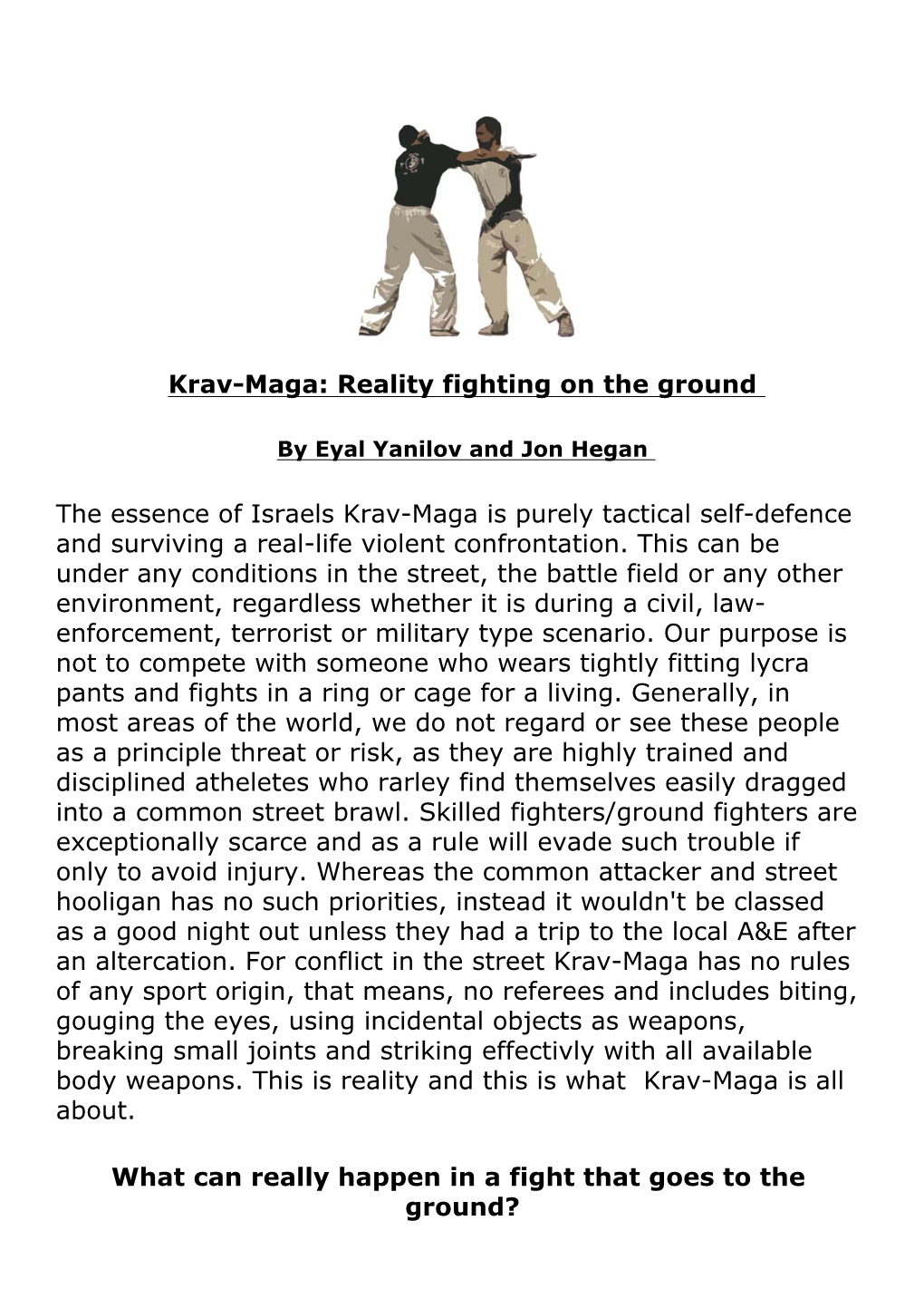 Krav-Maga: Reality Fighting on the Ground