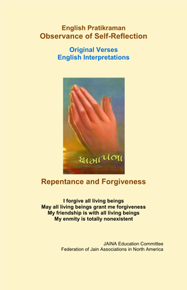 English Pratikraman Observance of Self-Reflection