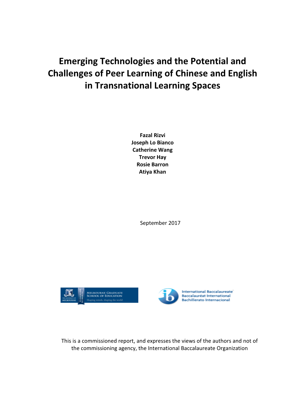 Emerging Technologies and the Potential and Challenges of Peer Learning of Chinese and English in Transnational Learning Spaces