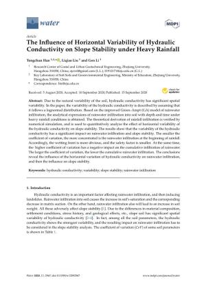 The Influence of Horizontal Variability of Hydraulic Conductivity on Slope