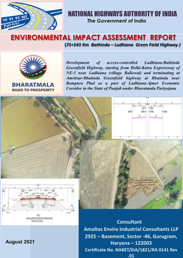 ENVIRONMENTAL IMPACT ASSESSMENT REPORT (75+543 Km Bathinda – Ludhiana Green Field Highway )