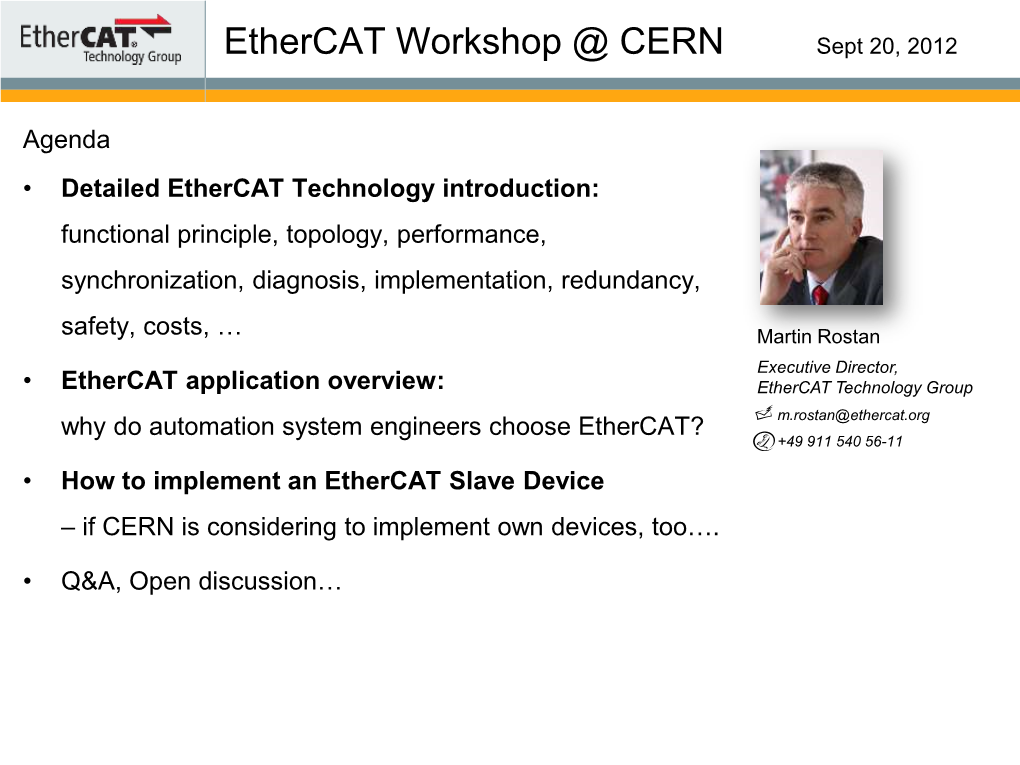 Ethercat Technology Introduction: Functional Principle, Topology, Performance, Synchronization, Diagnosis, Implementation, Redundancy