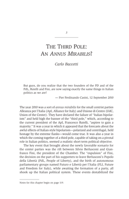 The Third Pole: an ANNUS MIRABILIS?