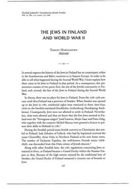 The Jews in Finland and World War Ii