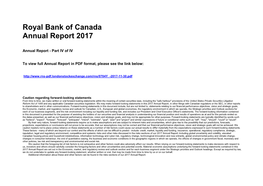 Royal Bank of Canada Annual Report 2017