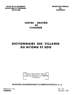 Dictionnaire Des Villages Du Nyong Et 500