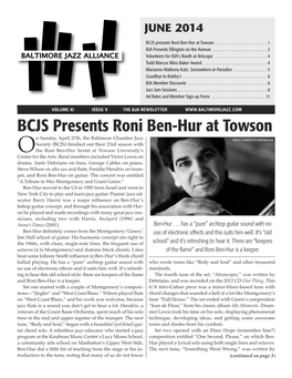 BCJS Presents Roni Ben-Hur at Towson