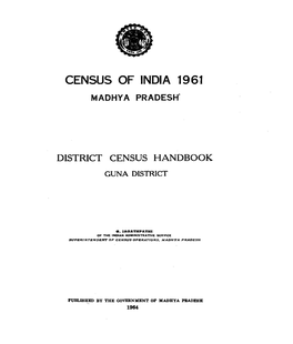 District Census Handbook, Guna