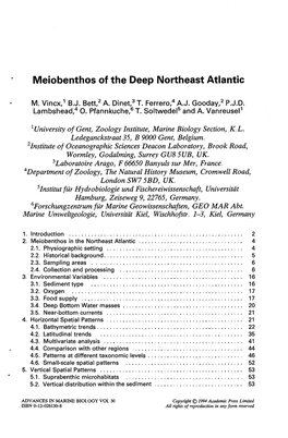 Meiobenthos of the Deep Northeast Atlantic