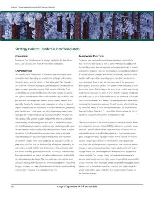 Strategy Habitat: Ponderosa Pine Woodlands