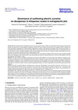 Dominance of Outflowing Electric Currents on Decaparsec To