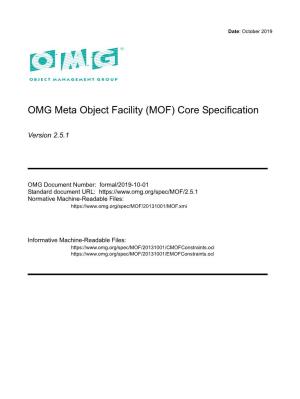 OMG Meta Object Facility (MOF) Core Specification