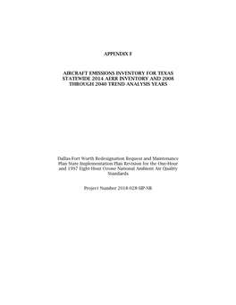 Aircraft Emissions Inventory for Texas Statewide 2014 Aerr Inventory and 2008 Through 2040 Trend Analysis Years