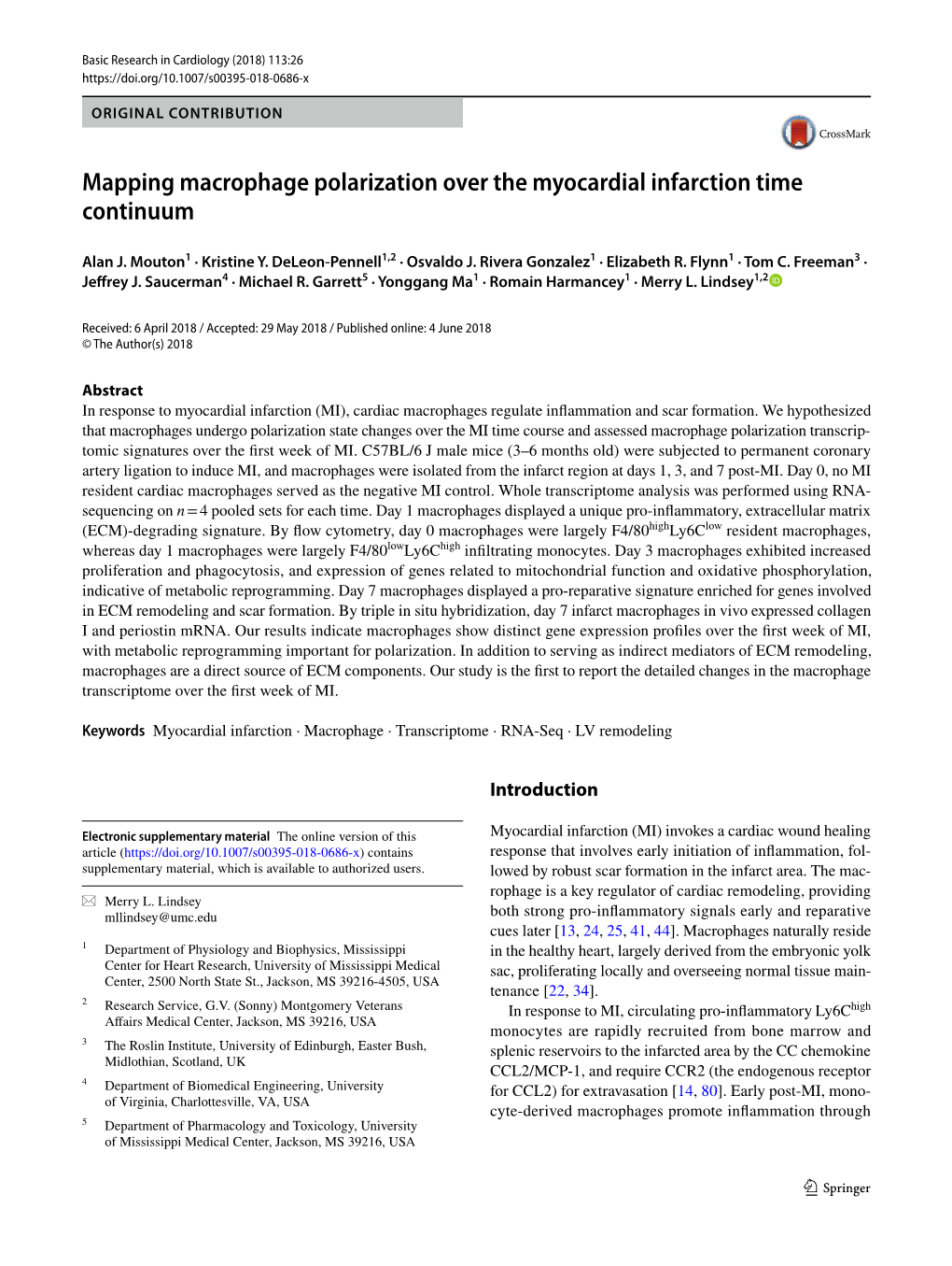 Mapping Macrophage Polarization Over the Myocardial Infarction Time Continuum