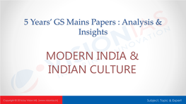 5 Years' GS Mains Papers : Analysis & Insights