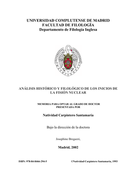 UNIVERSIDAD COMPLUTENSE DE MADRID FACULTAD DE FILOLOGÍA Departamento De Filología Inglesa